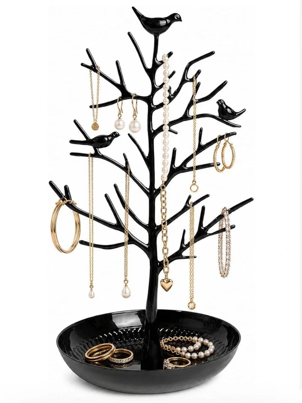 Metal Bird Jewelry Tree